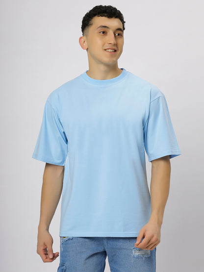 Sky Supima Oversize Round Neck T-shirt