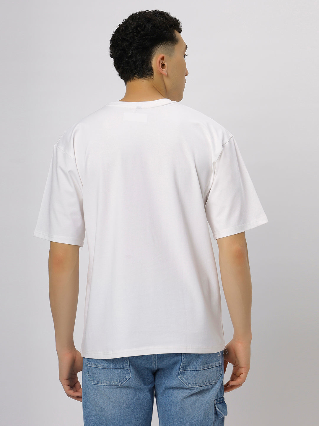 White Supima Oversize Round Neck T-shirt