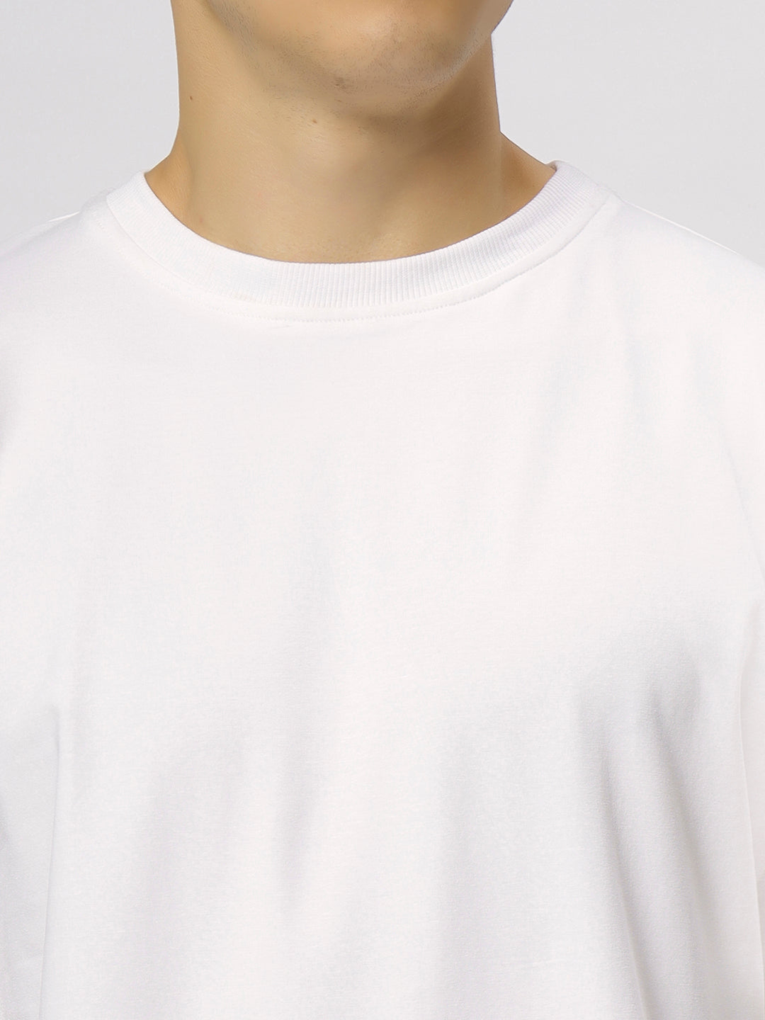 White Supima Oversize Round Neck T-shirt
