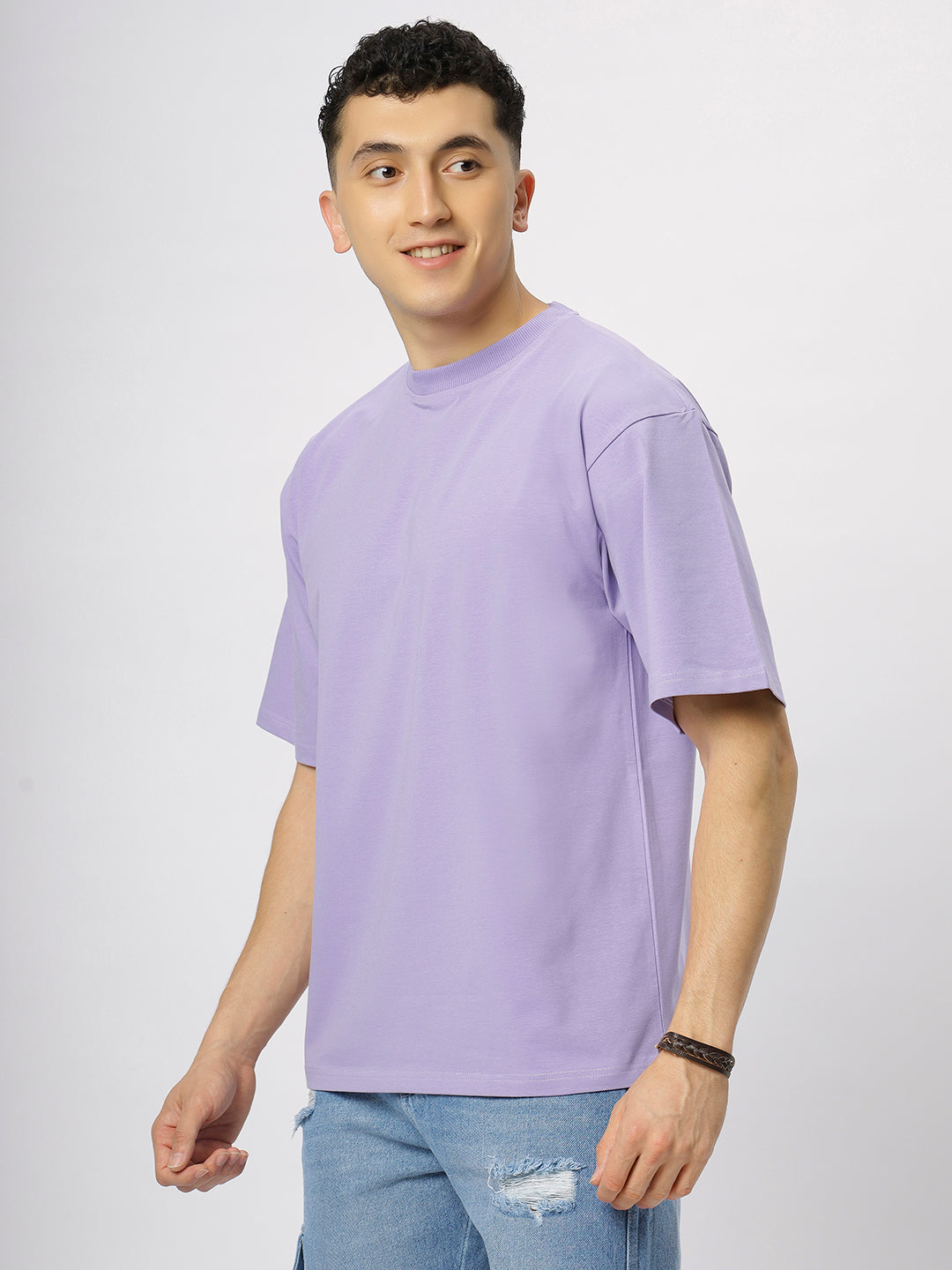 Lavender Supima Oversize Round Neck T-shirt