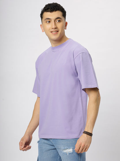 Lavender Supima Oversize Round Neck T-shirt