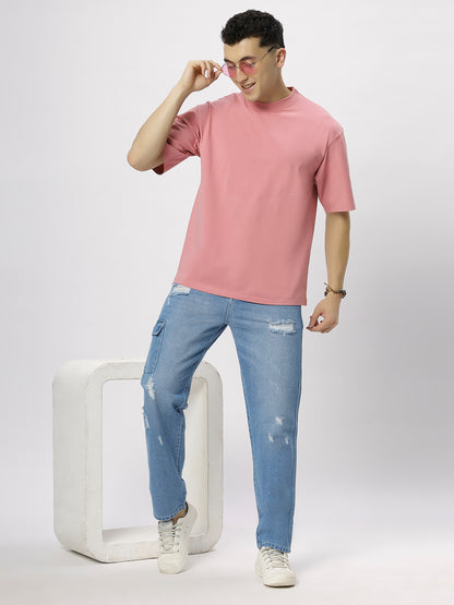Onion Pink Supima Oversize Round Neck T-shirt