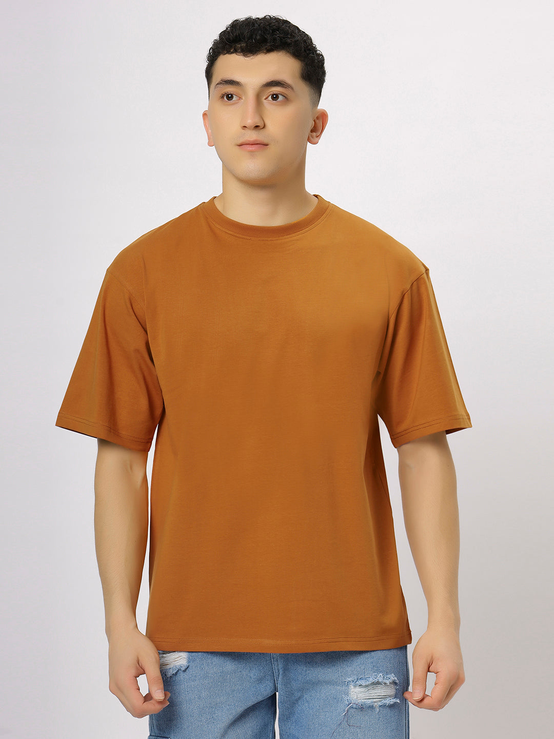 Rust Supima Oversize Round Neck T-shirt