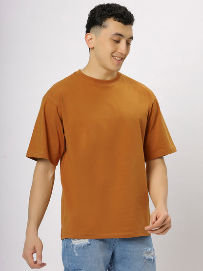 Rust Supima Oversize Round Neck T-shirt