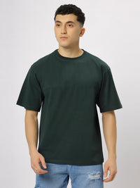 Dark Green Supima Oversize Round Neck T-shirt