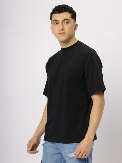 Black Supima Oversize Round Neck T-shirt