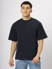Navy Blue Supima Oversize Round Neck T-shirt