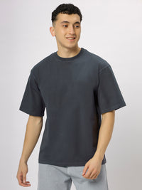Still Grey Supima Oversize Round Neck T-shirt