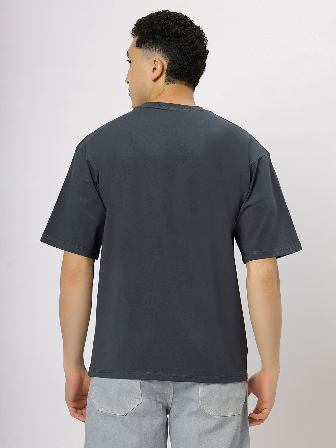 Still Grey Supima Oversize Round Neck T-shirt