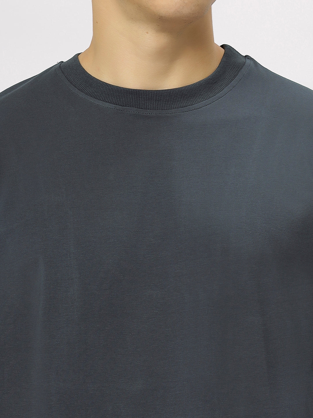 Still Grey Supima Oversize Round Neck T-shirt