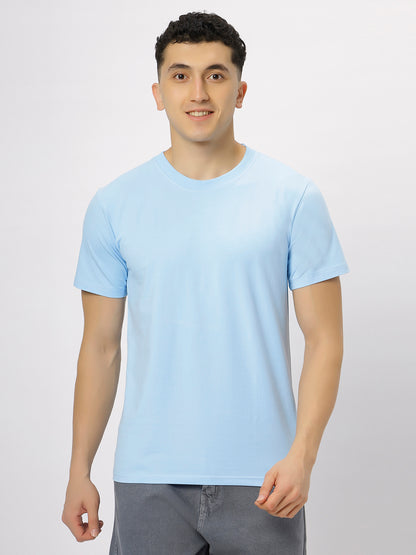Skay Blue Supima Round Neck T-Shirt