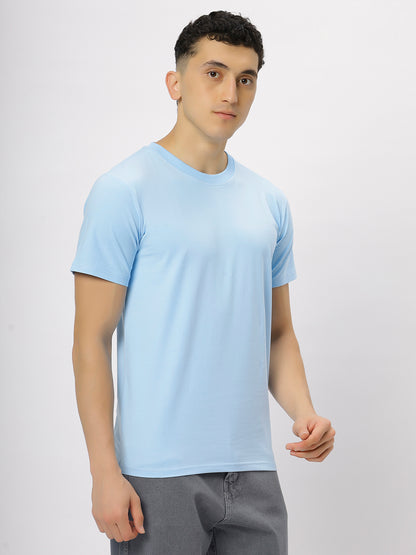 Skay Blue Supima Round Neck T-Shirt