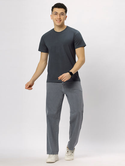 Steel Grey Supima Round Neck T-Shirt