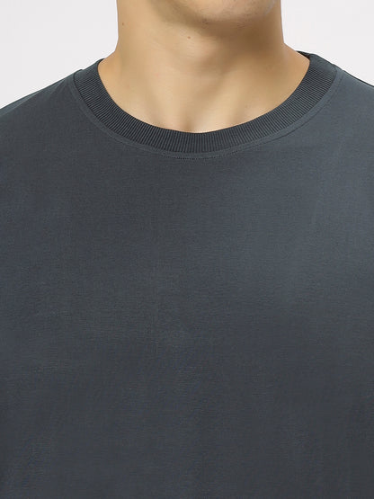 Steel Grey Supima Round Neck T-Shirt