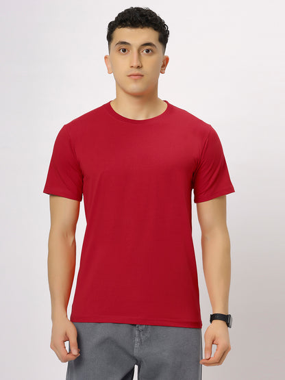 Red Supima Round Neck Tshirt