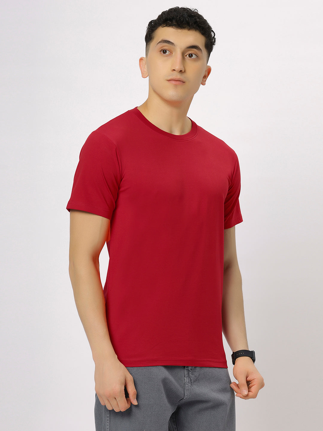 Red Supima Round Neck Tshirt