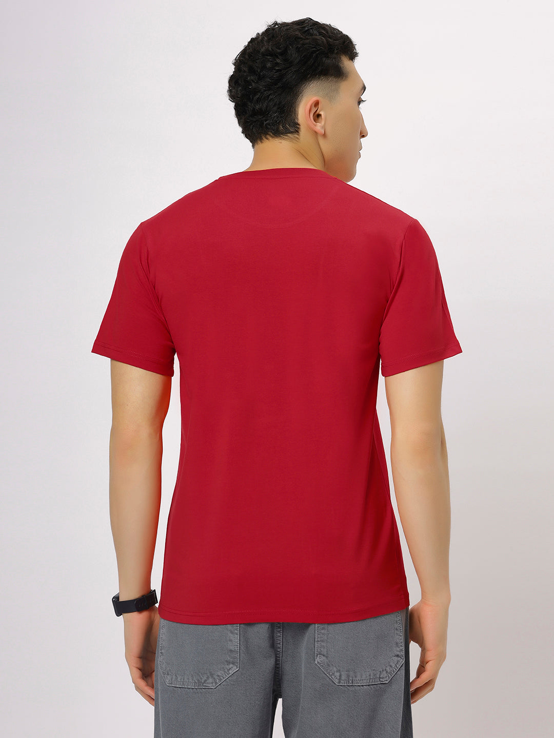 Red Supima Round Neck Tshirt