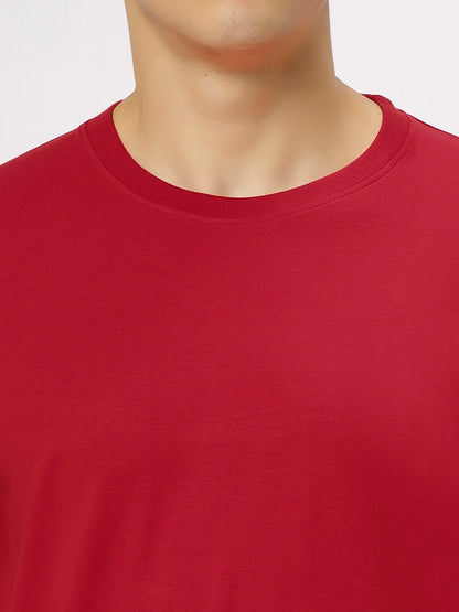 Red Supima Round Neck Tshirt