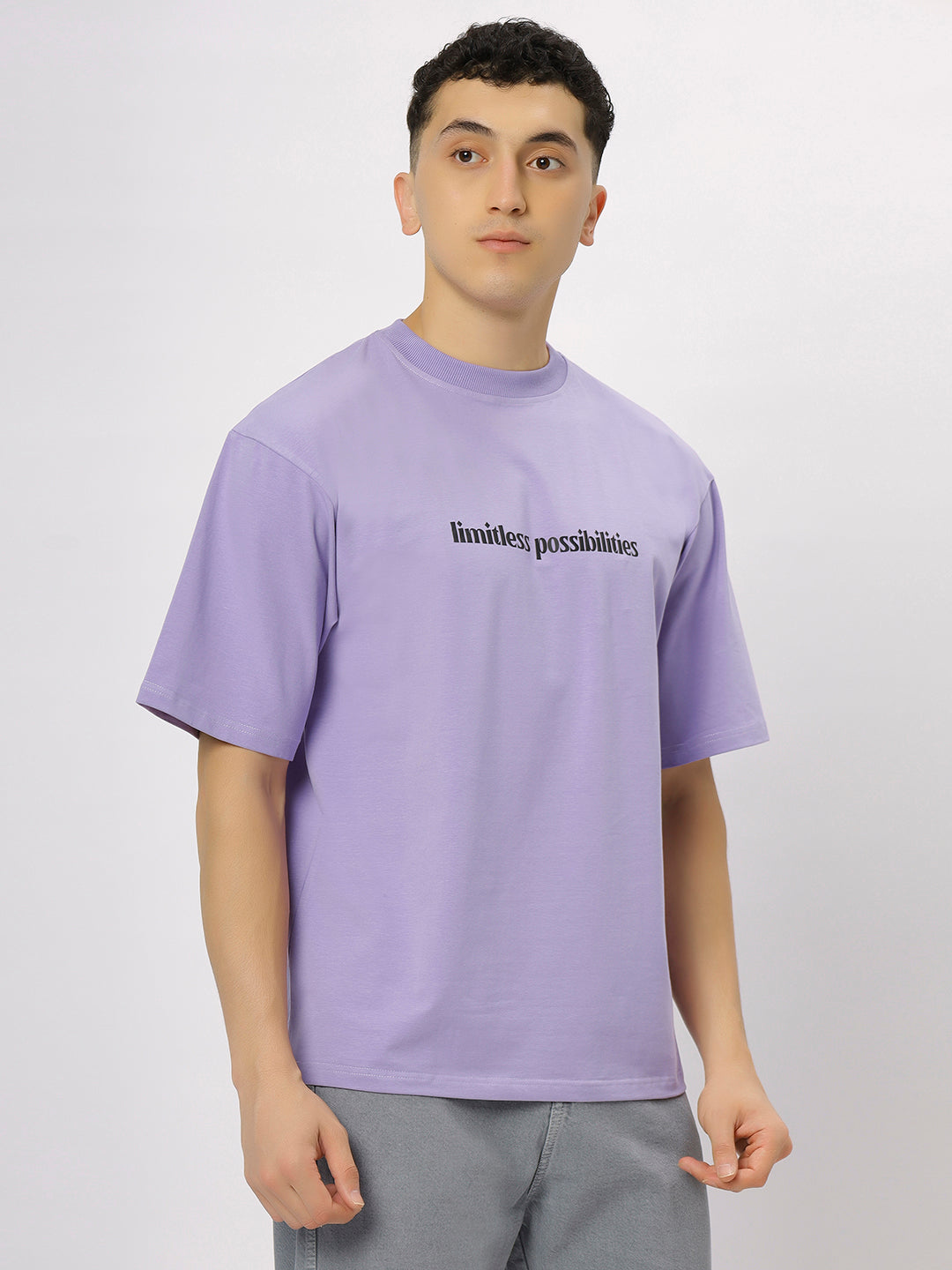 Lavender Supima Oversized Graphic T-shirt