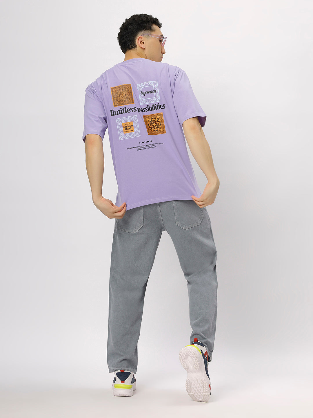 Lavender Supima Oversized Graphic T-shirt