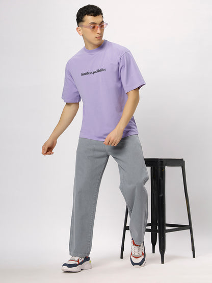 Lavender Supima Oversized Graphic T-shirt