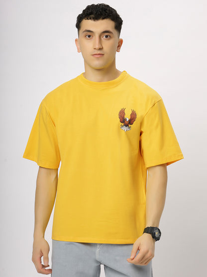 Yellow Supima Oversized Graphic T-shirt