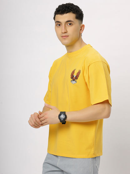 Yellow Supima Oversized Graphic T-shirt
