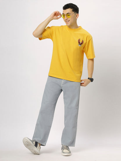 Yellow Supima Oversized Graphic T-shirt