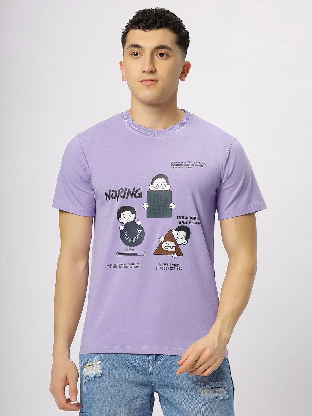 Lavender Supima Printed T-Shirt