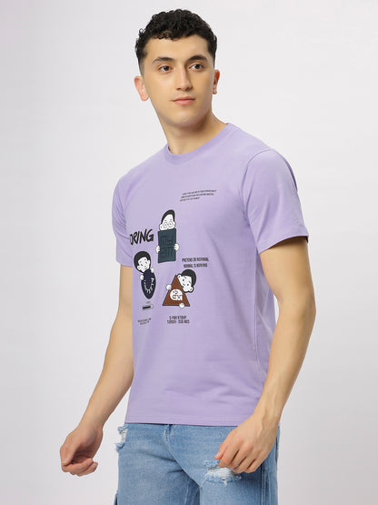 Lavender Supima Printed T-Shirt