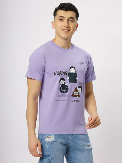 Lavender Supima Printed T-Shirt