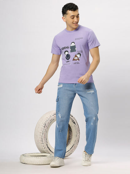 Lavender Supima Printed T-Shirt