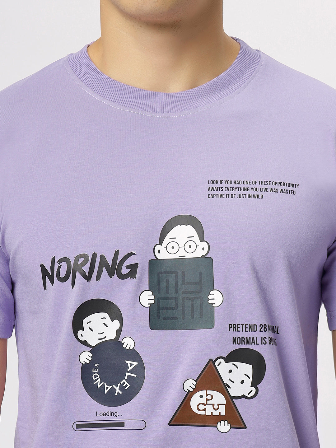 Lavender Supima Printed T-Shirt
