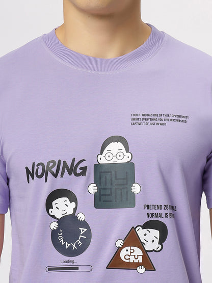 Lavender Supima Printed T-Shirt