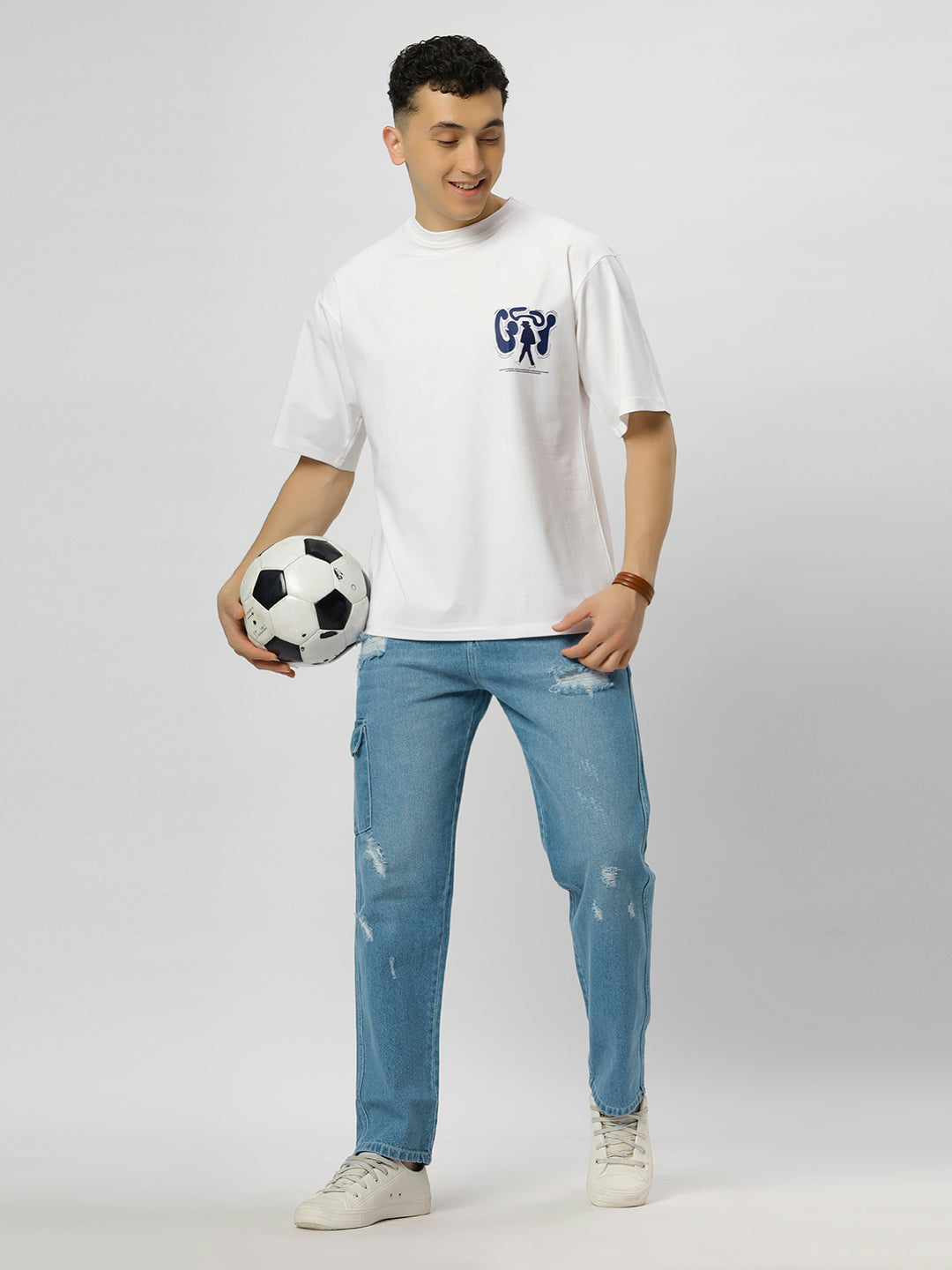 White Supima Oversized Graphic T-shirt