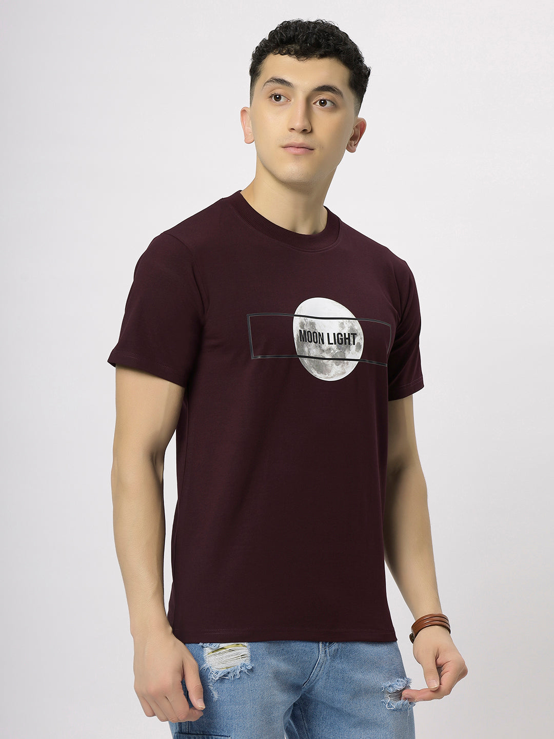 Wine Supima Printed T-Shirt