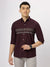 Men Maroon Horizontal Stripe Casual Shirt