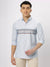 Men Off White Horizontal Stripe Casual Shirt