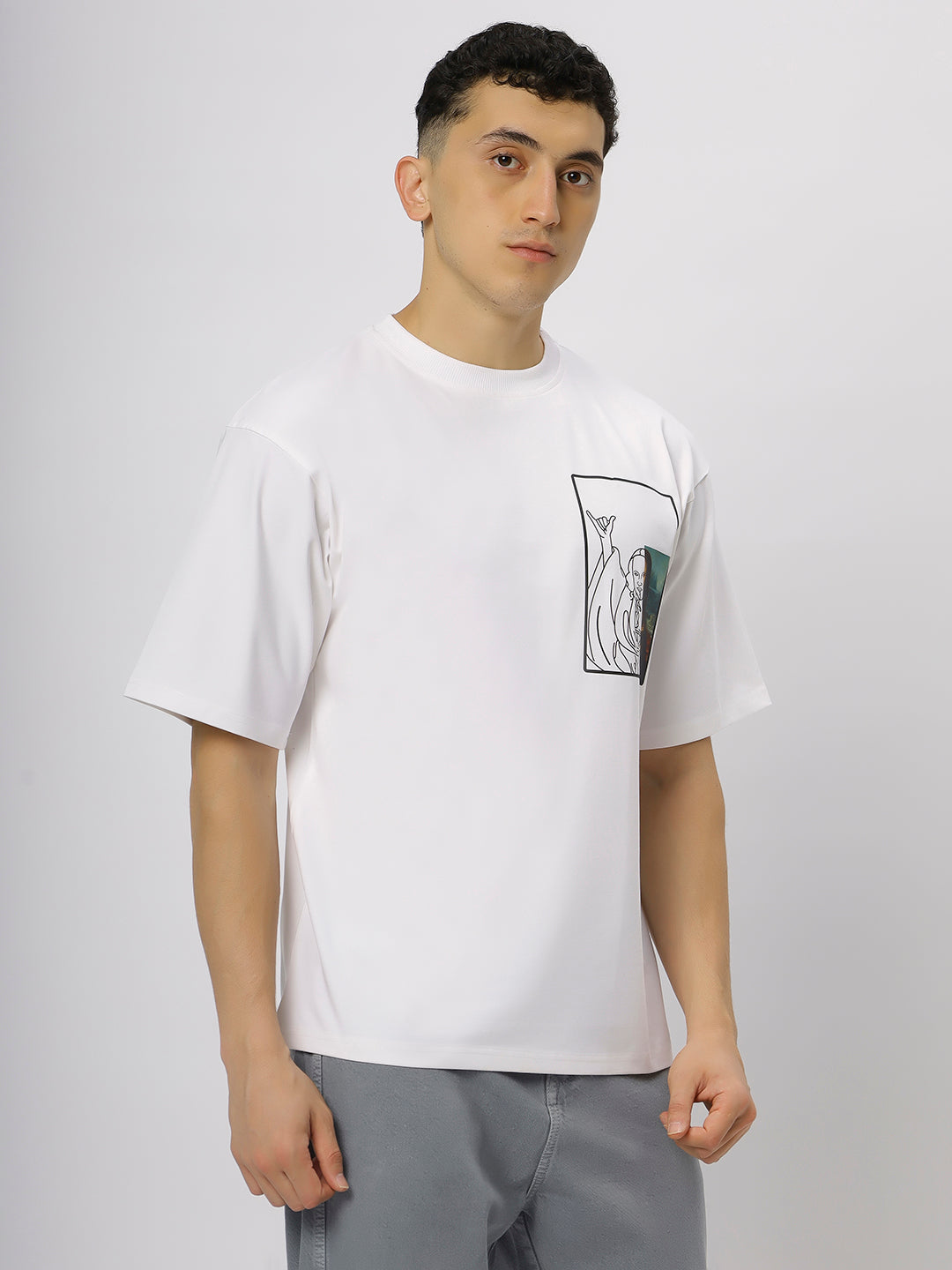 White Supima Oversized Graphic T-shirt