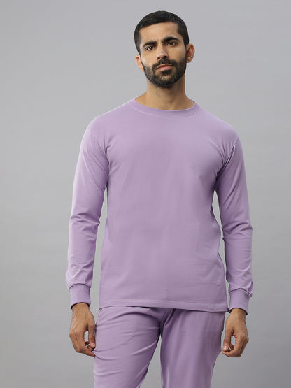 Lavender Supima Full Sleeve Round Neck T-shirt