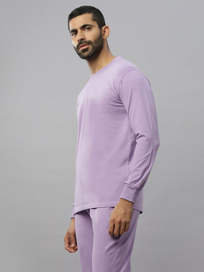 Lavender Supima Full Sleeve Round Neck T-shirt