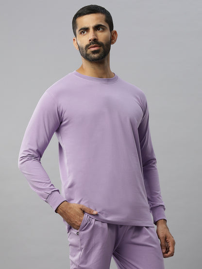 Lavender Supima Full Sleeve Round Neck T-shirt