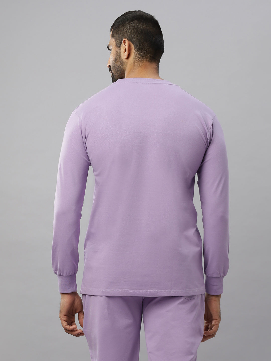 Lavender Supima Full Sleeve Round Neck T-shirt