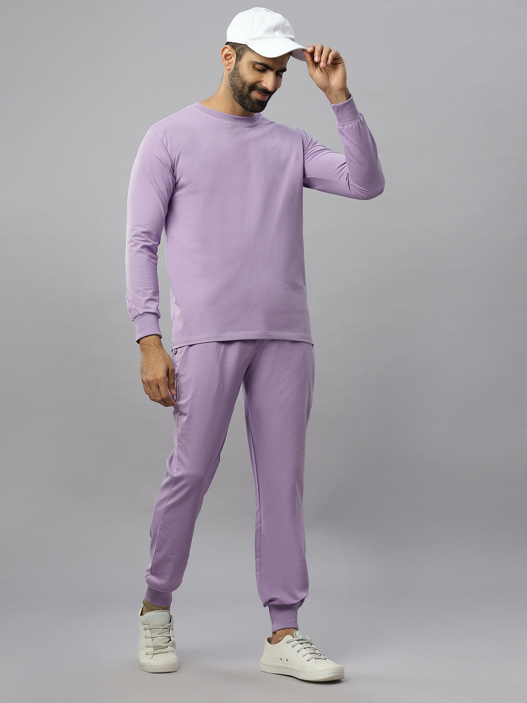 Lavender Supima Full Sleeve Round Neck T-shirt