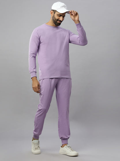 Lavender Supima Full Sleeve Round Neck T-shirt