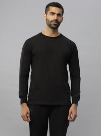 Black Supima Full Sleeve Round Neck T-shirt