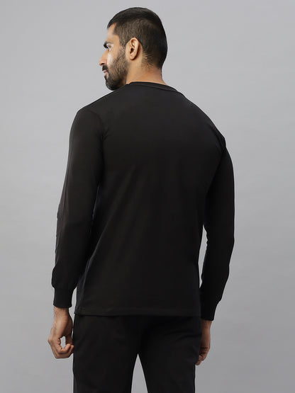 Black Supima Full Sleeve Round Neck T-shirt