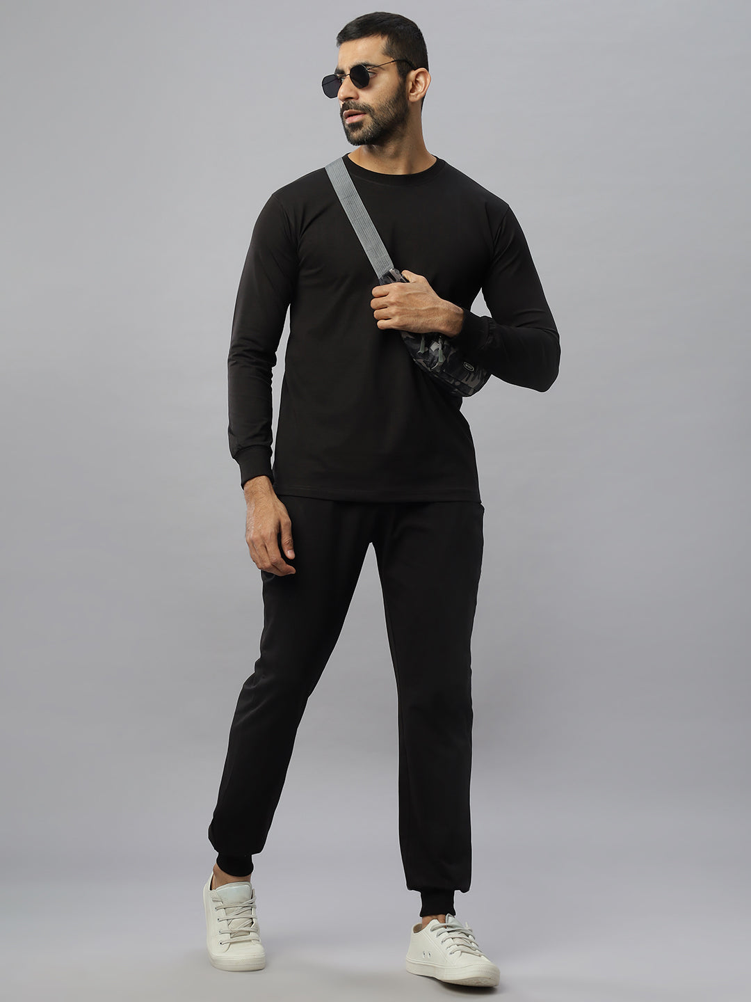 Black Supima Full Sleeve Round Neck T-shirt