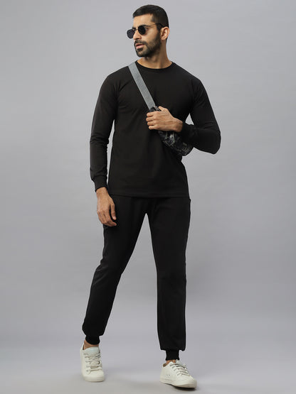 Black Supima Full Sleeve Round Neck T-shirt