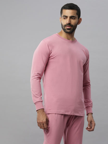 Onion Pink Supima Full Sleeve Round Neck T-shirt